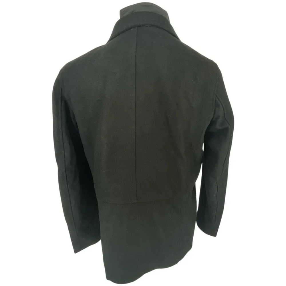 Kenneth Cole New York Mens Black Wool 2-in-1 Poly‎ Puffer Liner Car Coat Sz S